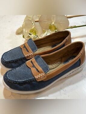 Bass comfort stern penny fabric loafers size 9.5